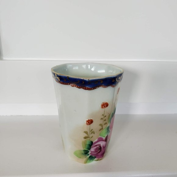 Antique Te-Oh Nippon Hand Painted Cider Lemonade Mug, Roses Pattern, Porcelain - Picture 4 of 7